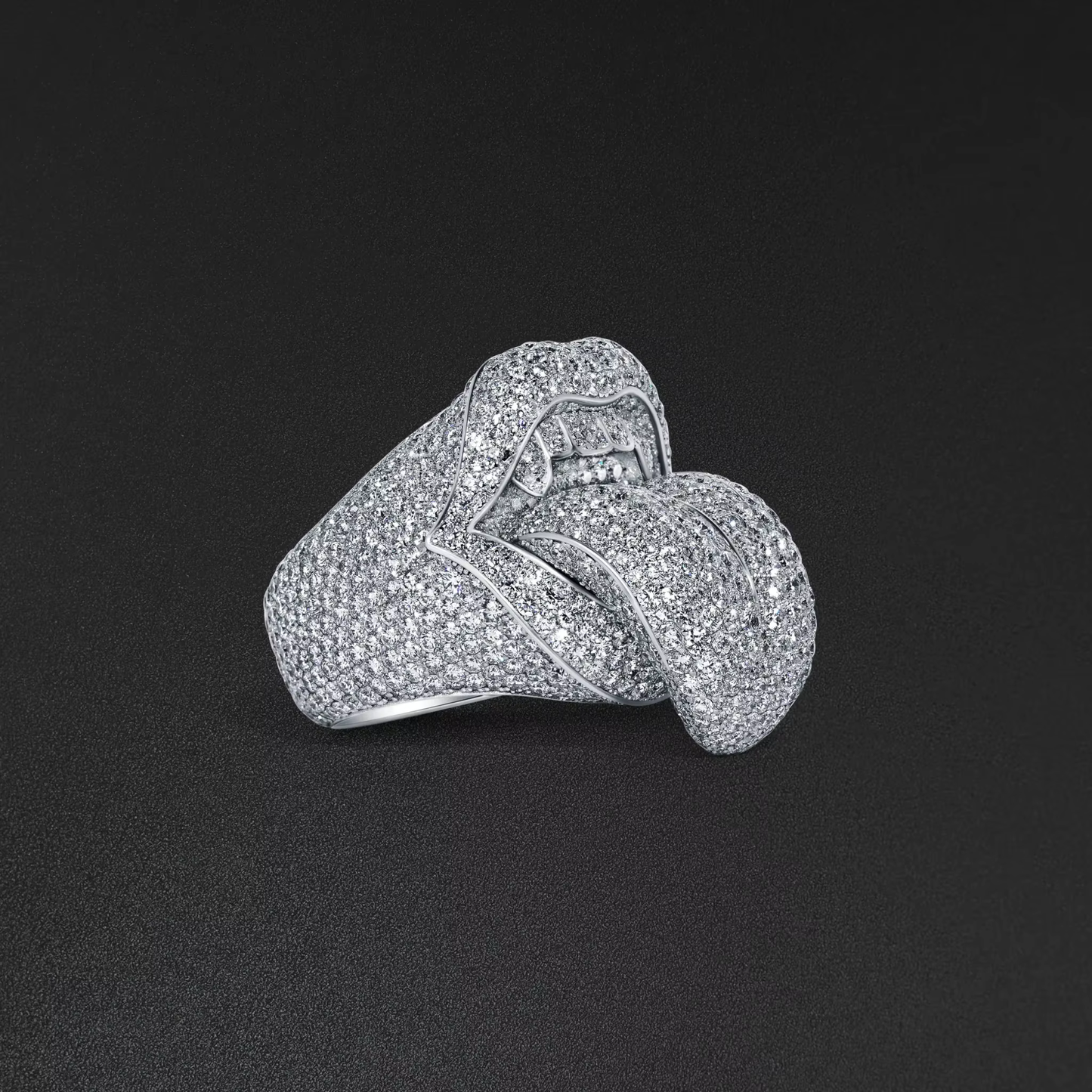 Moissanite Lick of Death Ring