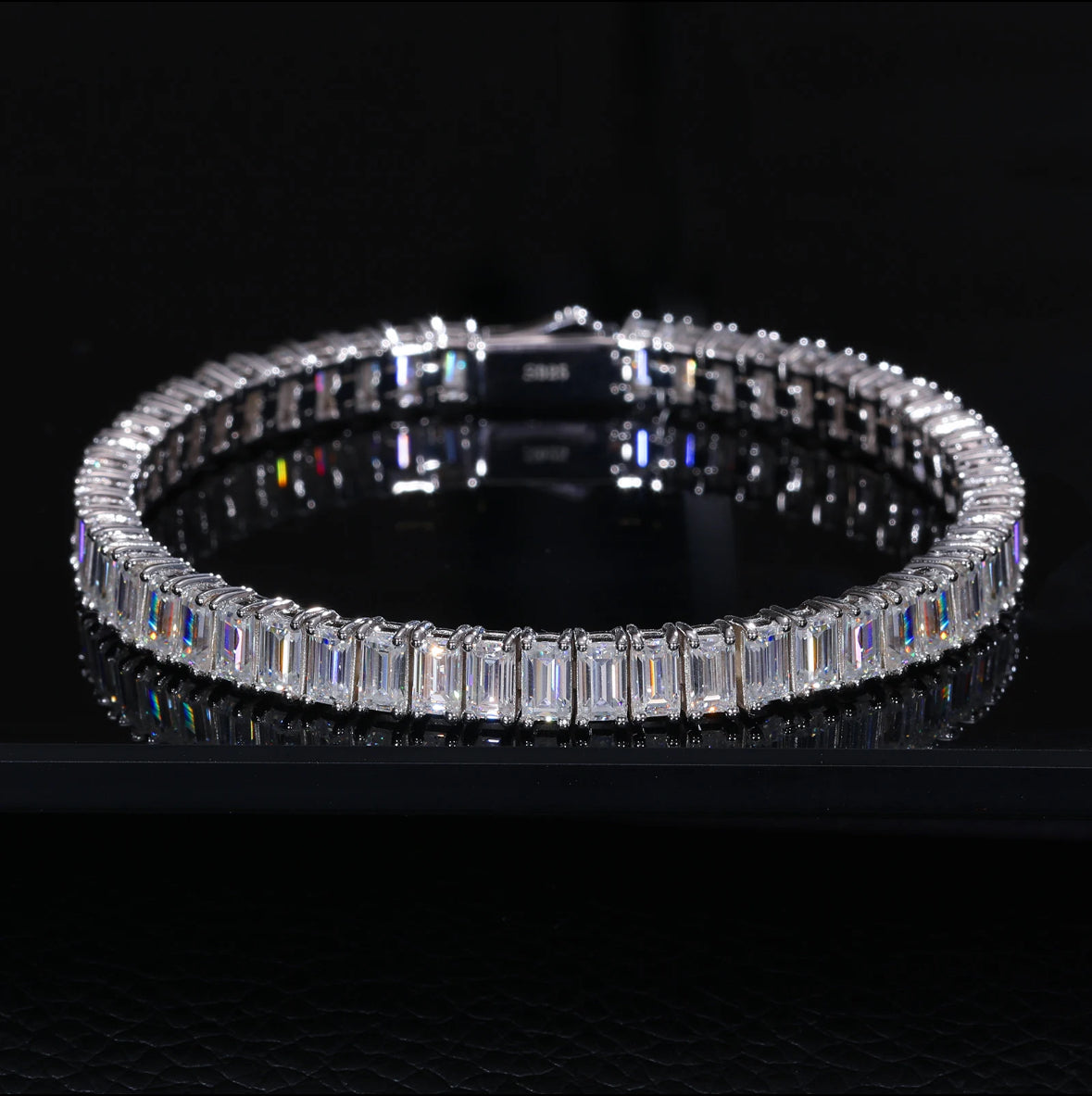 Baguette Cut Moissanite Tennis Bracelet