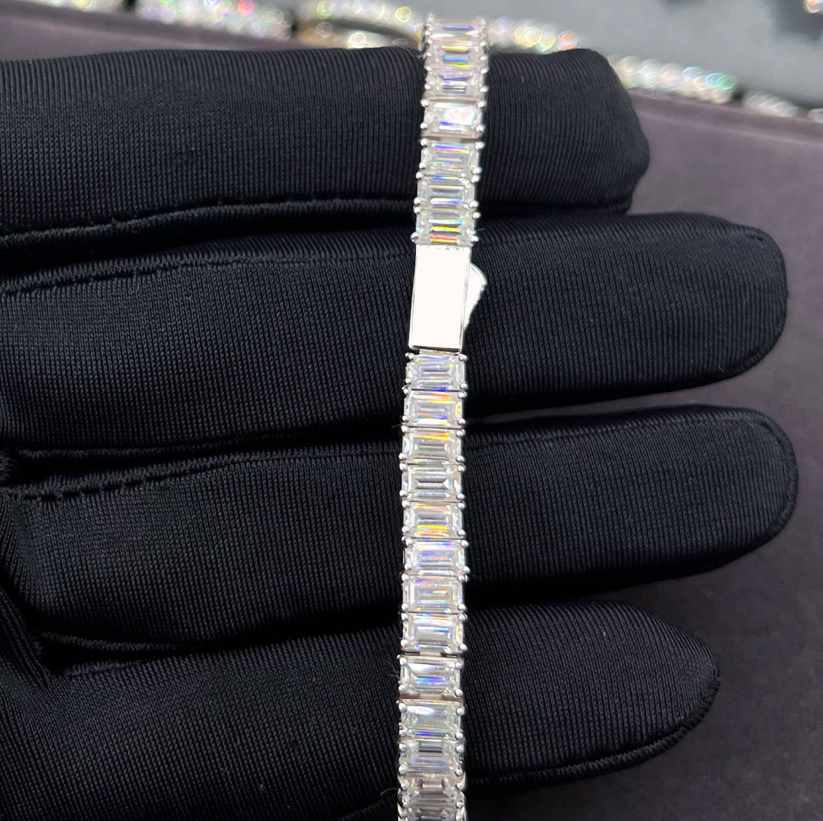 Baguette Cut Moissanite Tennis Bracelet