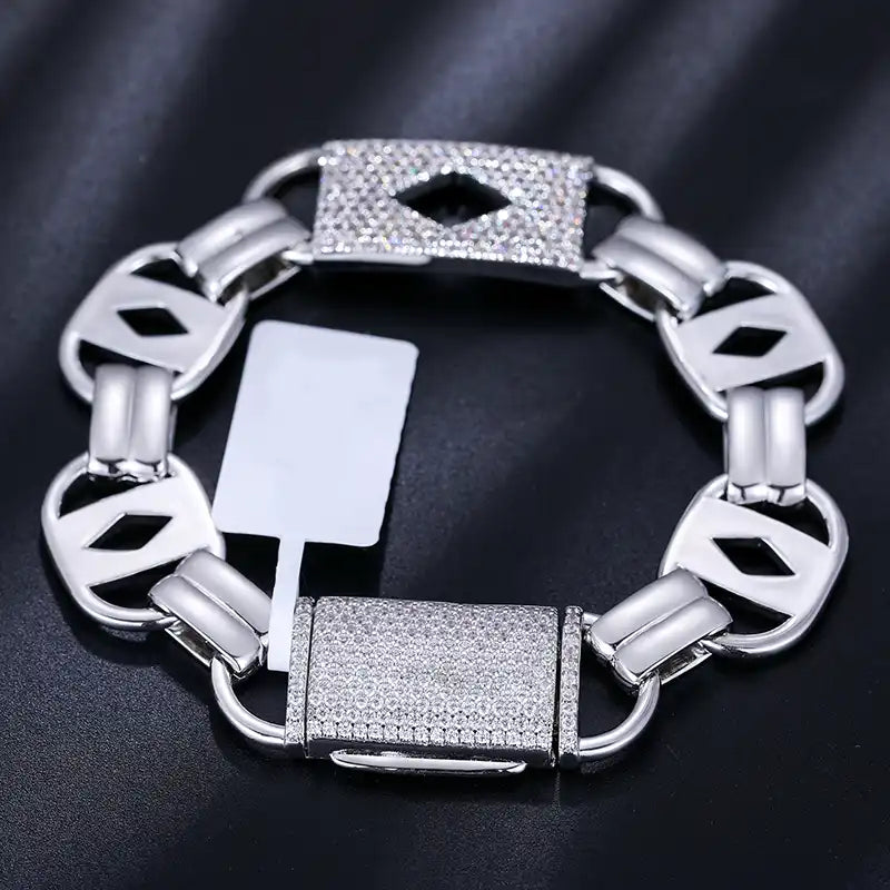 15mm Moissanite Custom Link Bracelet