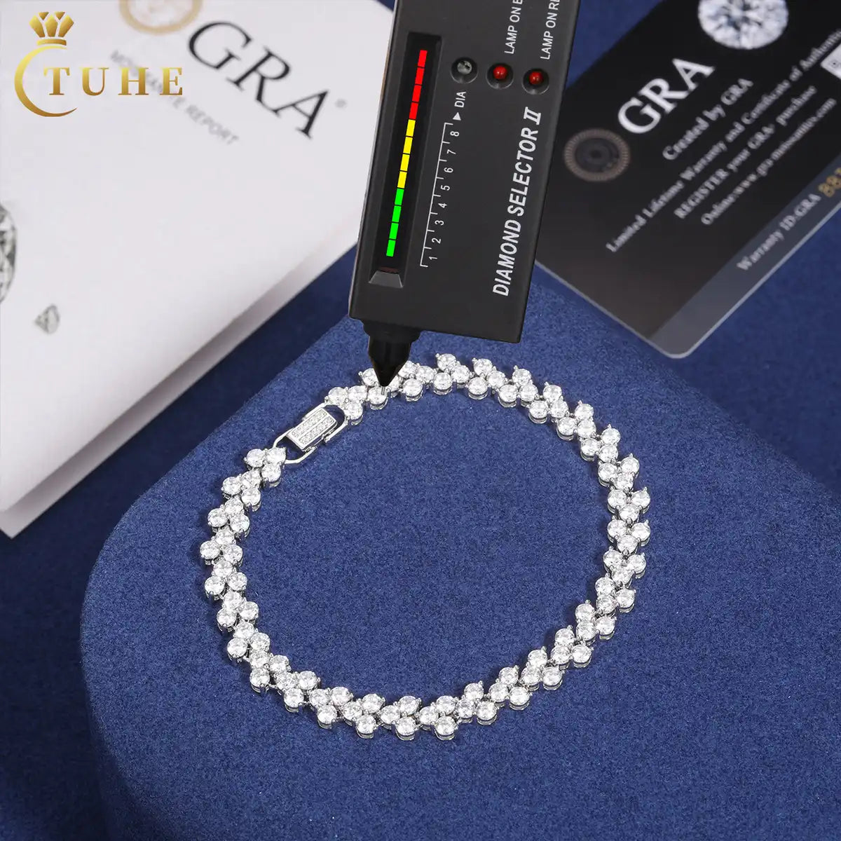 6mm Three-Stone Heart Moissanite Tennis Bracelet