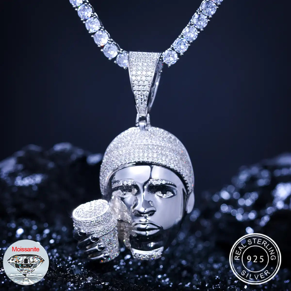 Moissanite Lean Head Pendant