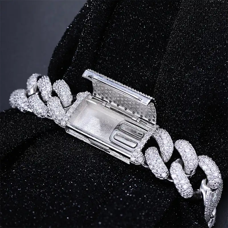 18mm Moissanite Cuban Link Bracelet