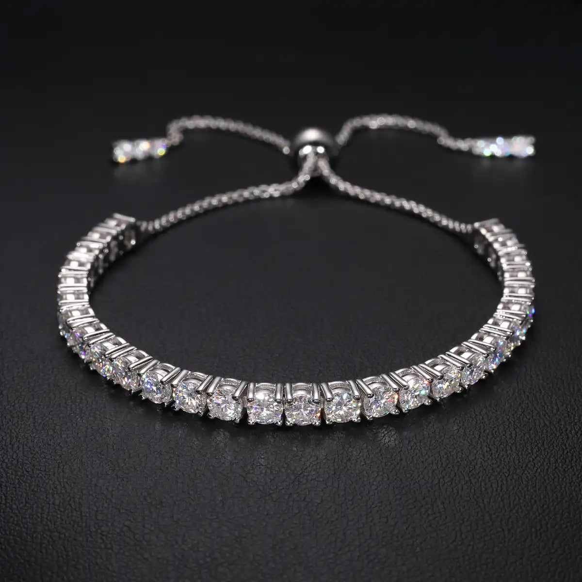 2-4mm Adjustable Moissanite Tennis Bracelet