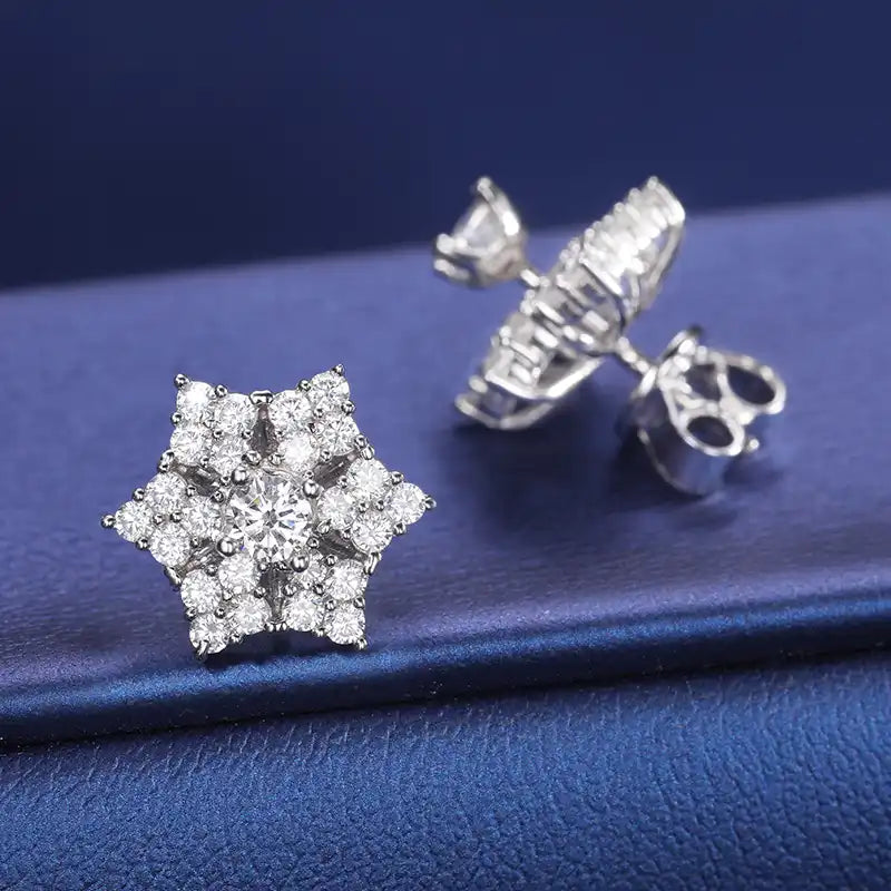 Moissanite Six-Pointed Star Earrings