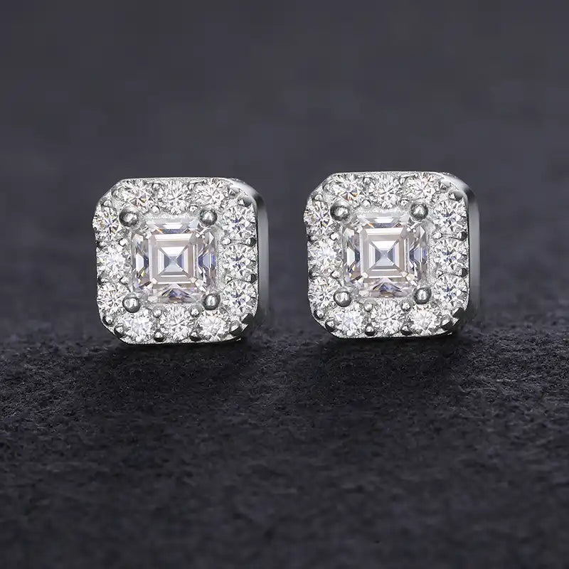 Moissanite Square Shape Stud Earrings