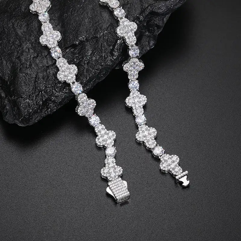 10mm Moissanite Cross Link Tennis Chain