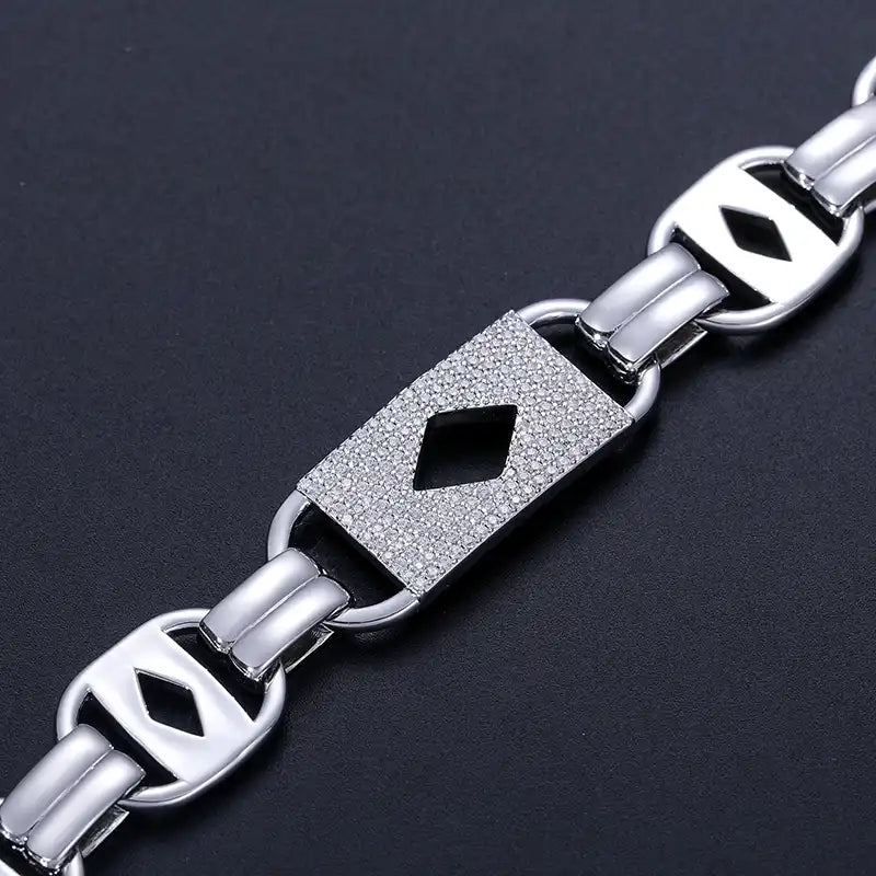15mm Moissanite Custom Link Bracelet