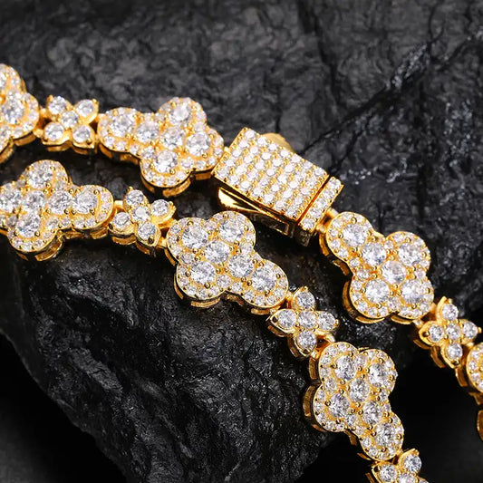 10mm Moissanite Star Cross Link Chain