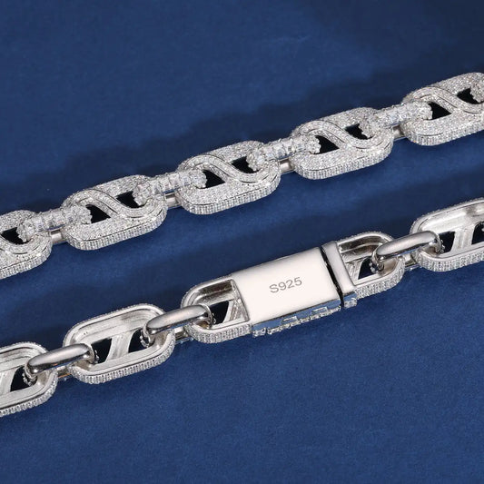 14mm Moissanite Puffed Infinity Link Chain