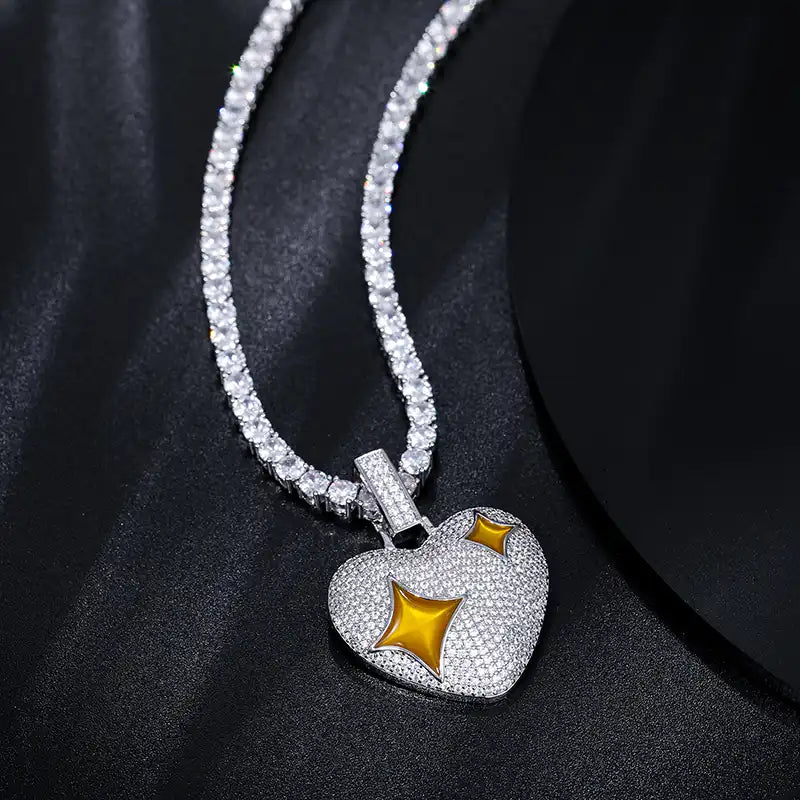 Moissanite Sparkling Heart Pendant