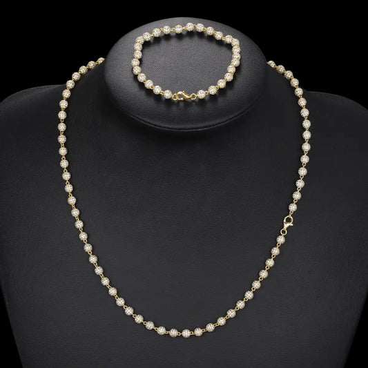 5mm Moissanite Ball link Chain/Bracelet