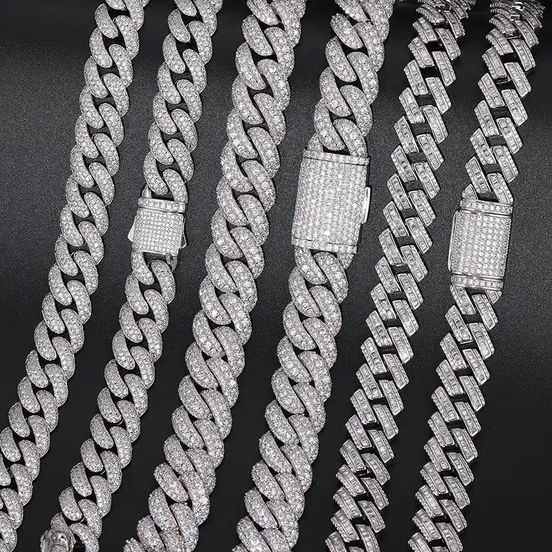 14mm Moissanite Miami Cuban Link Chain/Bracelet