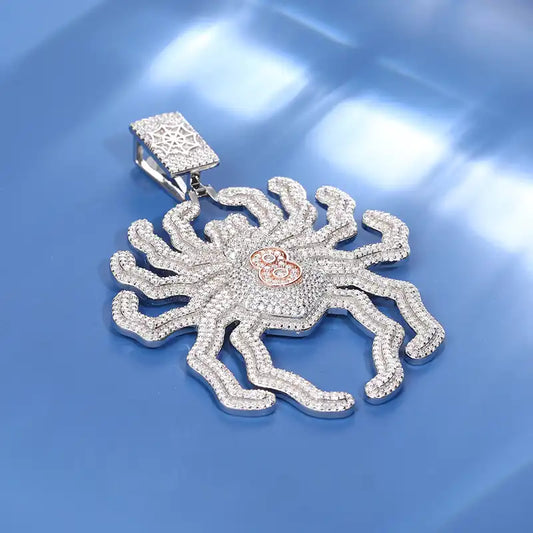 Moissanite Two Tone Spider Pendant