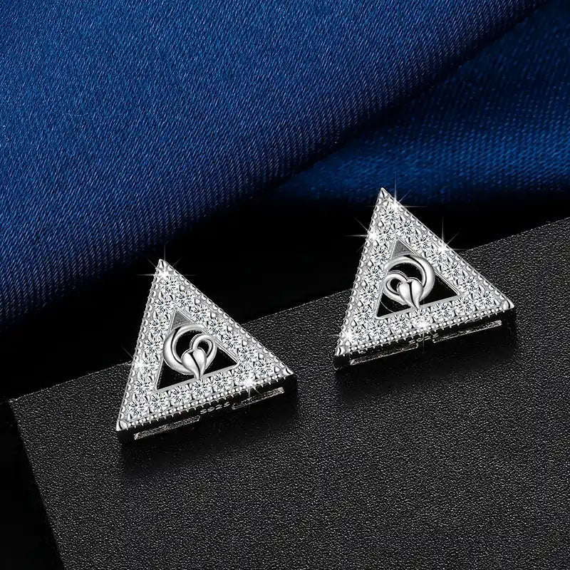 Moissanite Triangle Stud Earrings