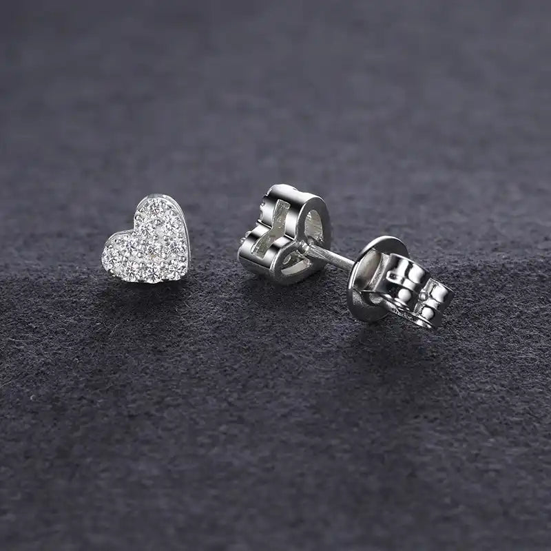 Moissanite Heart Shaped Stud Earrings