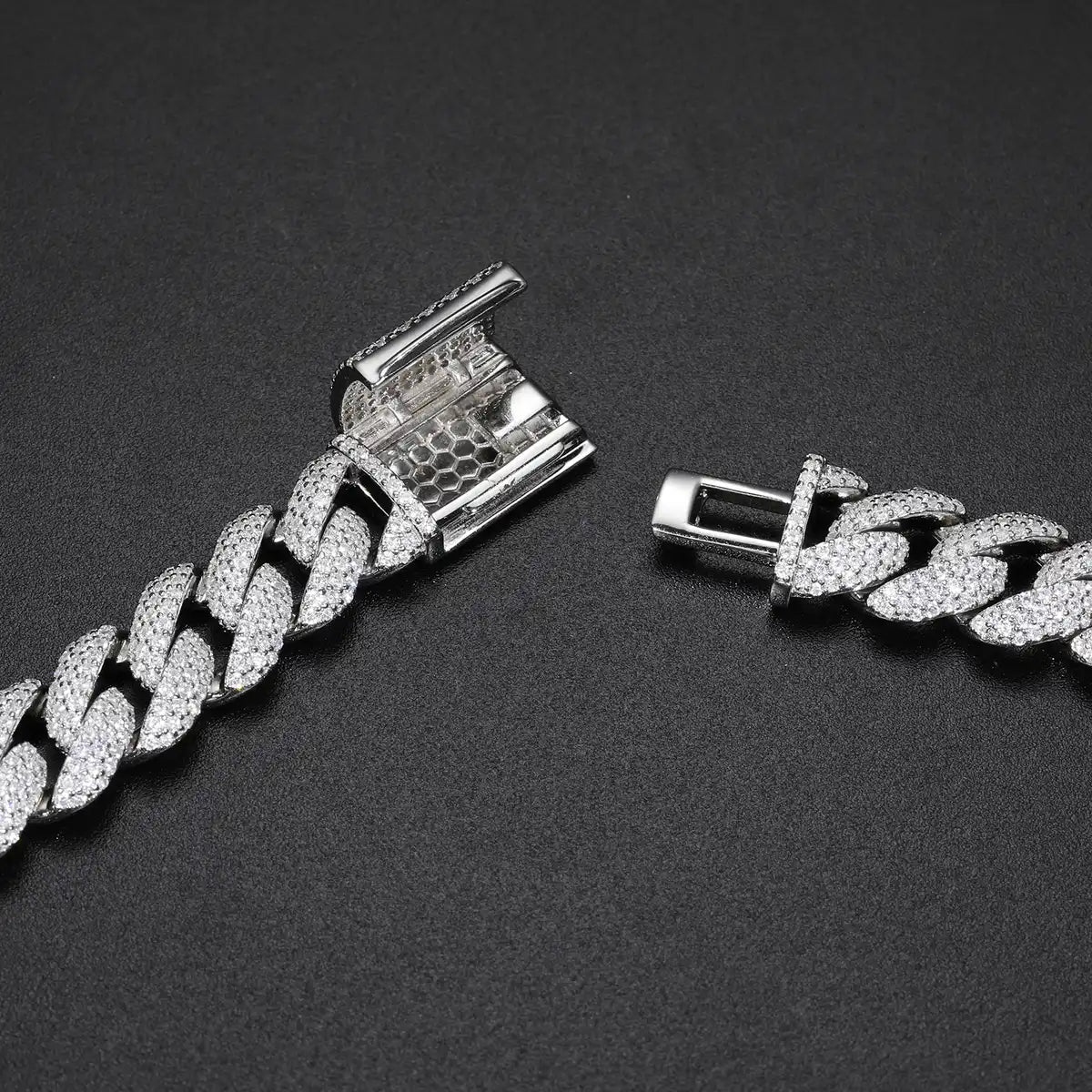 12mm Moissanite Bubble Cuban Link Chain