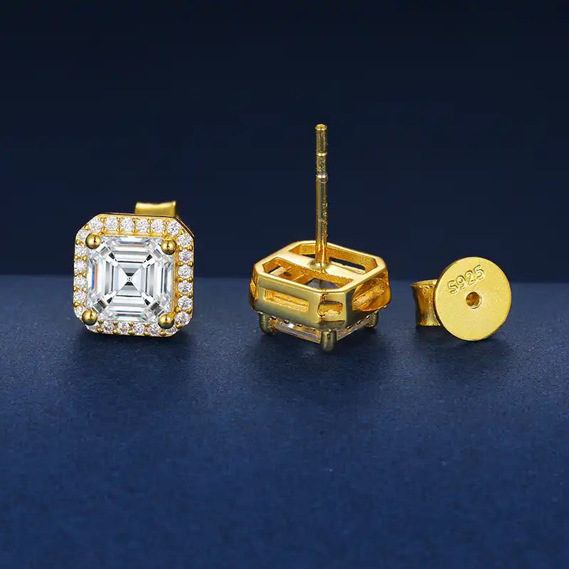 Moissanite Square Shape Stud Earrings