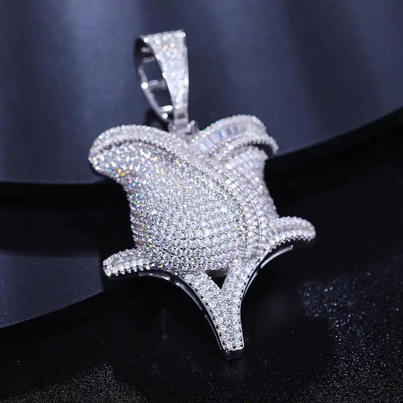 Moissanite Stemmed Rose Pendant