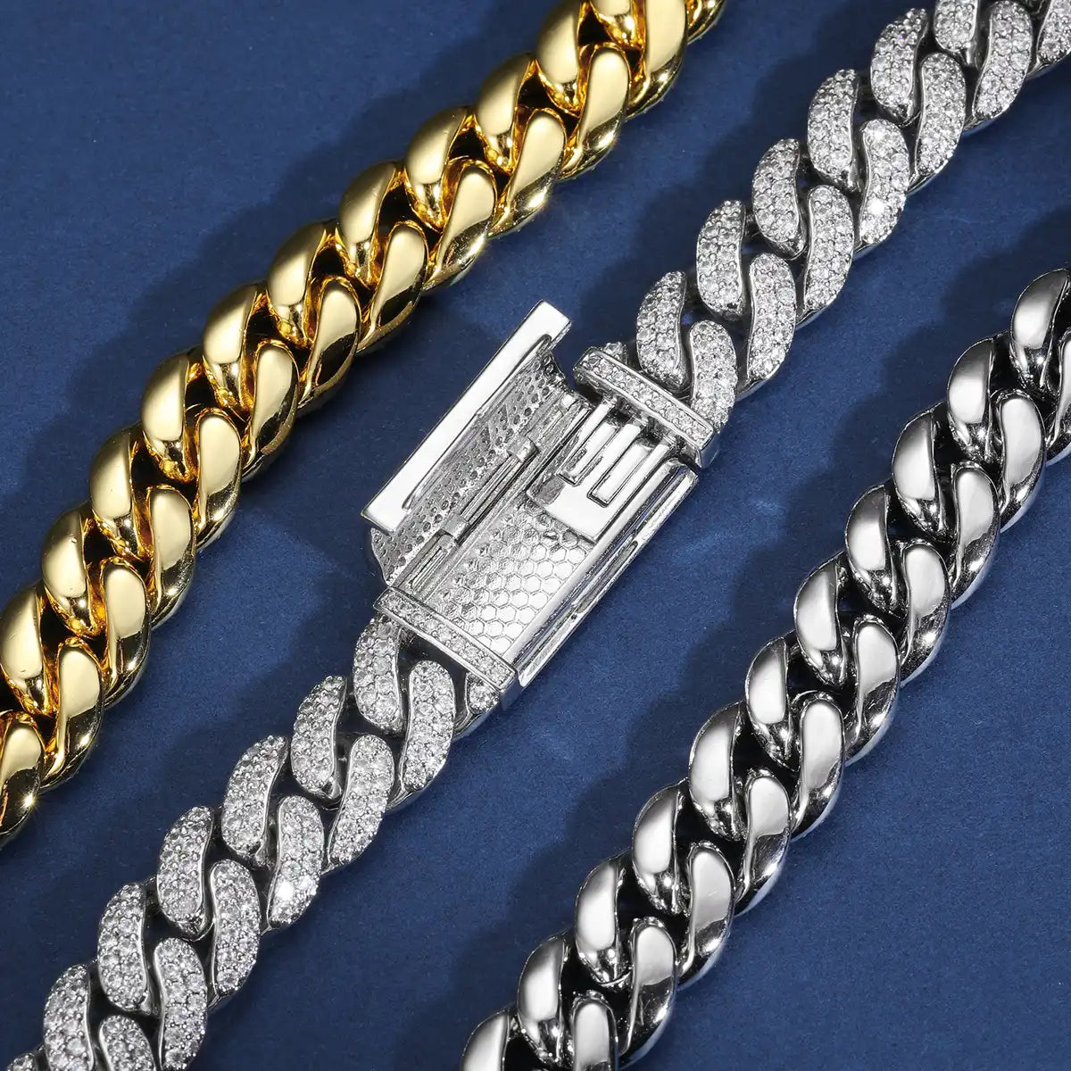 12mm Moissanite Button Cuban Link Chain/Bracelet