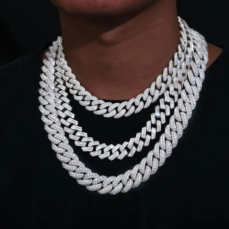 14mm Moissanite Miami Cuban Link Chain/Bracelet