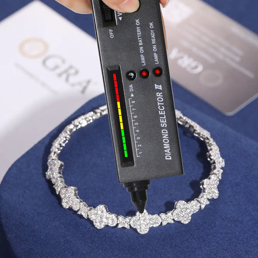 10mm Moissanite Star Cross Link Bracelet