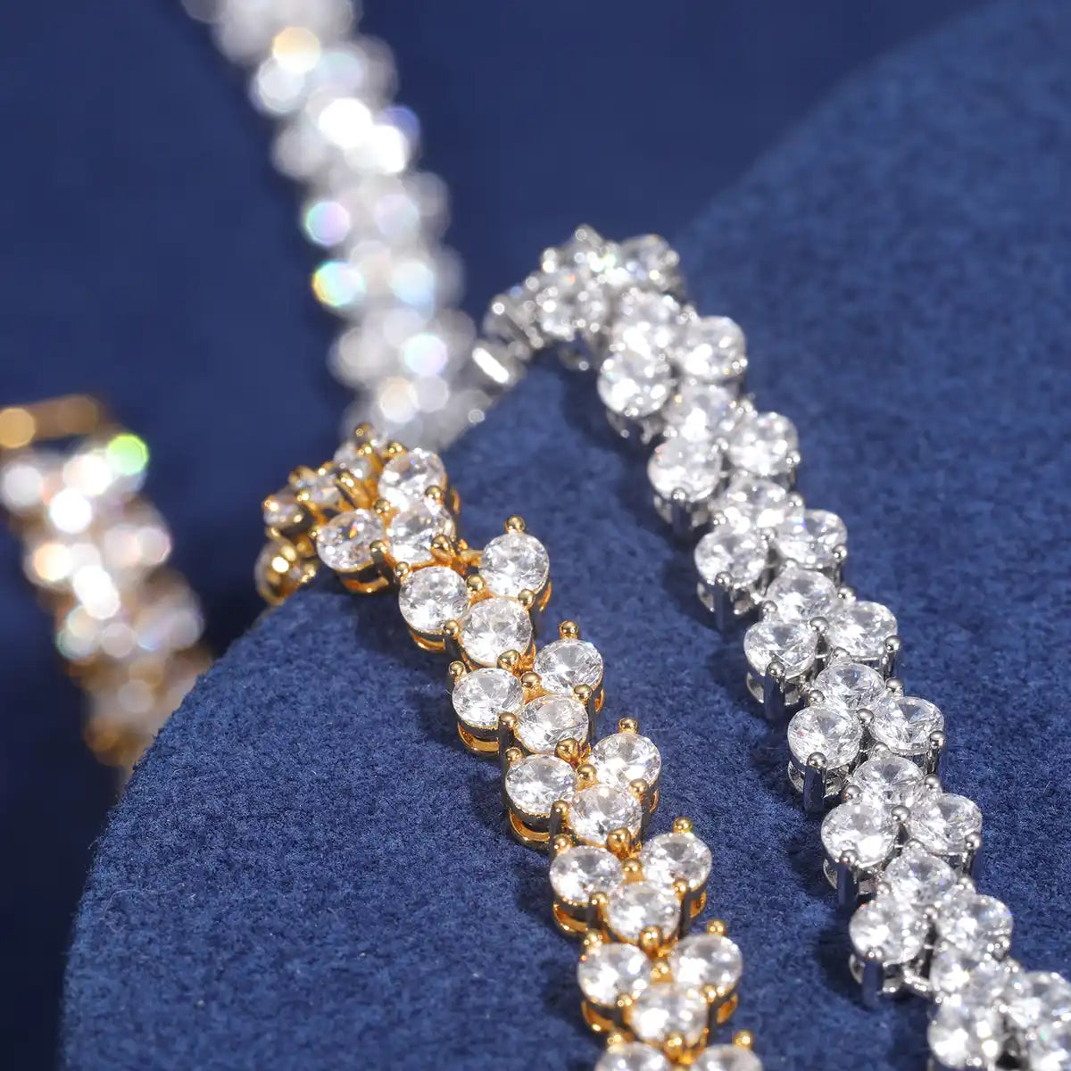 6mm Three-Stone Heart Moissanite Tennis Bracelet