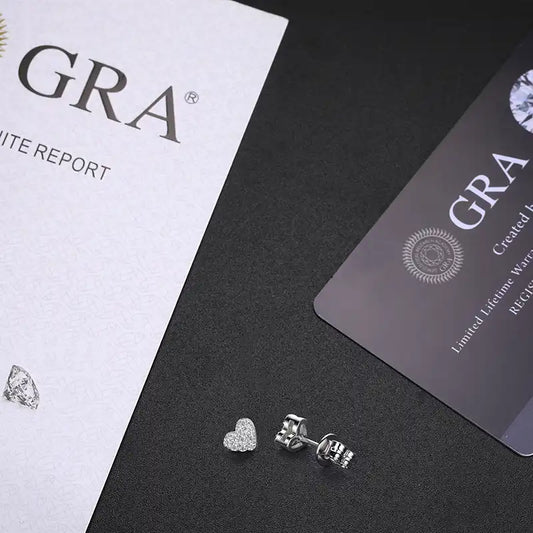 Moissanite Heart Shaped Stud Earrings