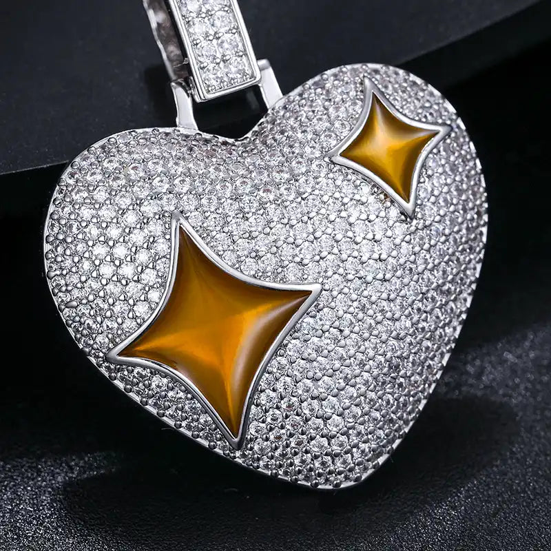 Moissanite Sparkling Heart Pendant