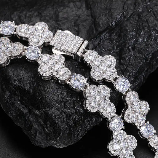 10mm Moissanite Cross Link Tennis Chain