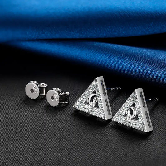 Moissanite Triangle Stud Earrings