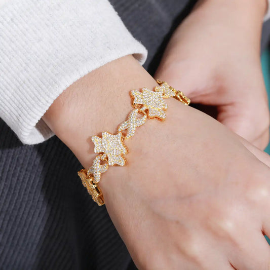 20mm Moissanite Star Infinity Link Bracelet