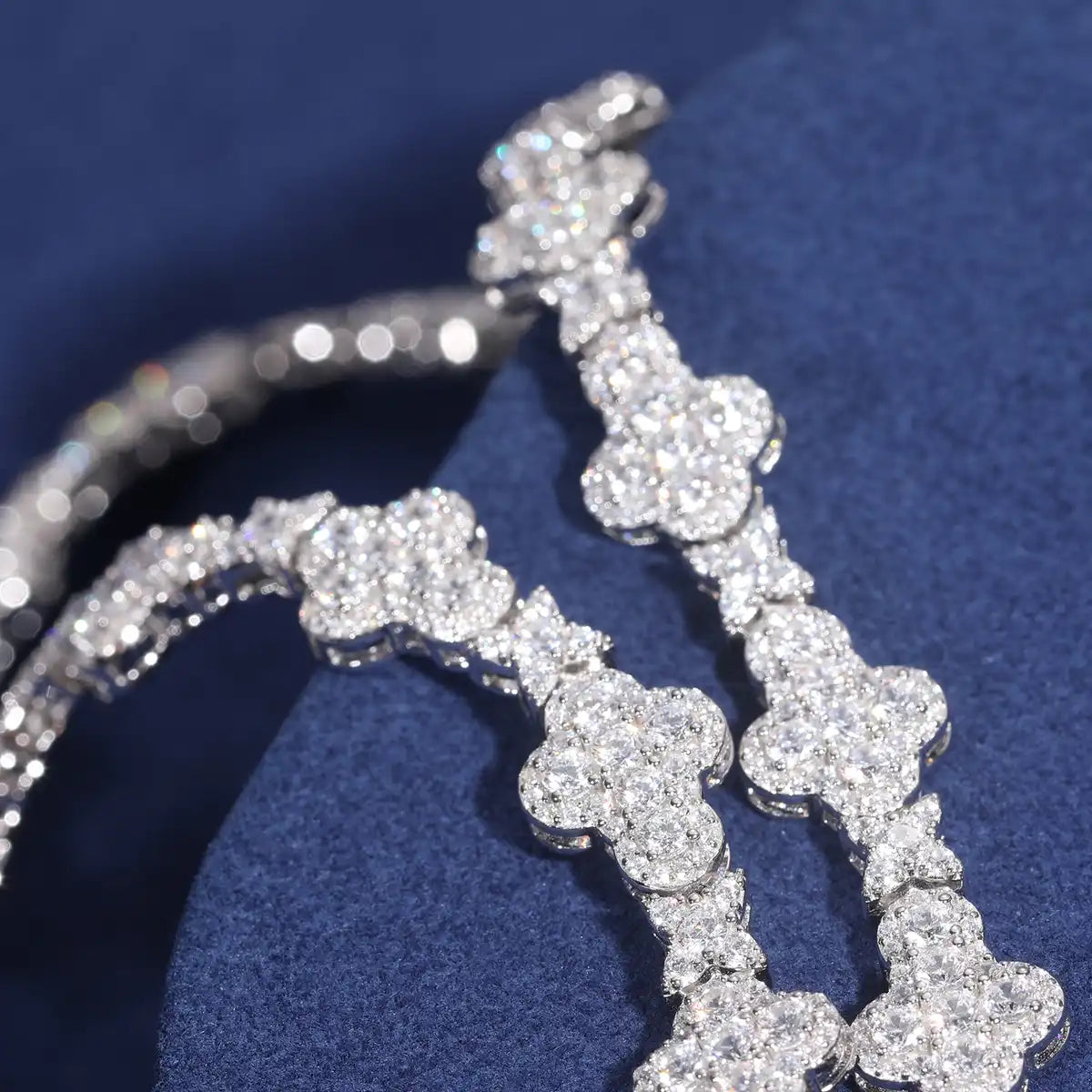 10mm Moissanite Star Cross Link Bracelet