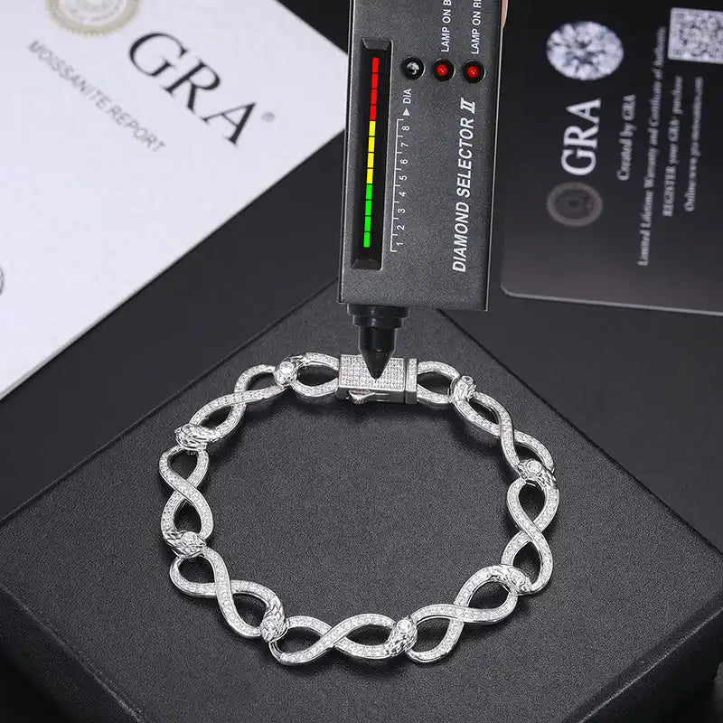 10mm Moissanite Infinity Link Cuban Bracelet