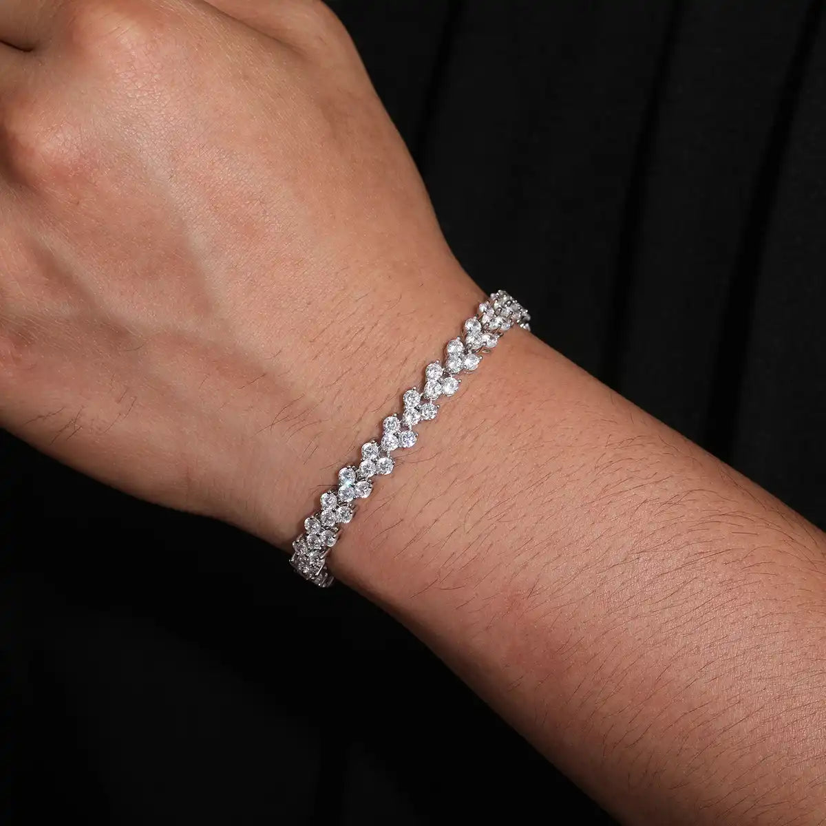 6mm Three-Stone Heart Moissanite Tennis Bracelet