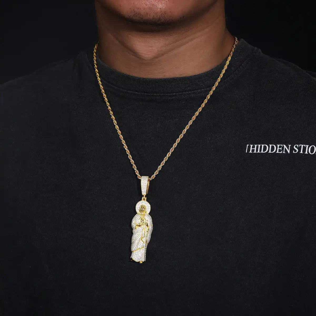 Moissanite San Judas Tadeo Pendant