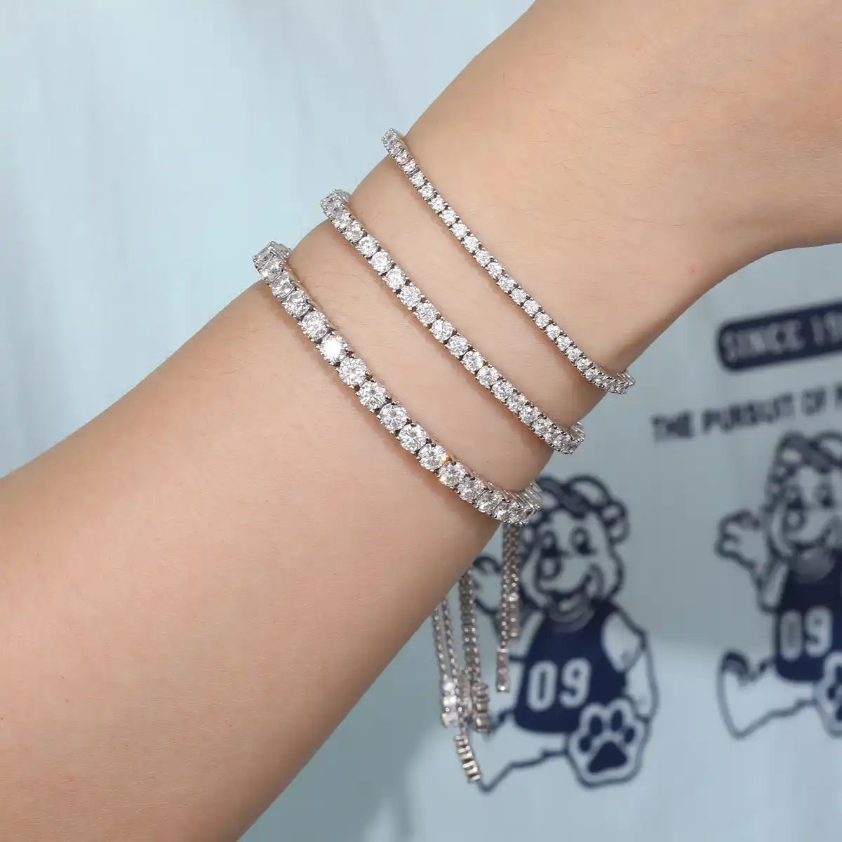 2-4mm Adjustable Moissanite Tennis Bracelet