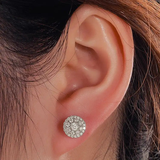 Moissanite Round Setting Stud Earrings