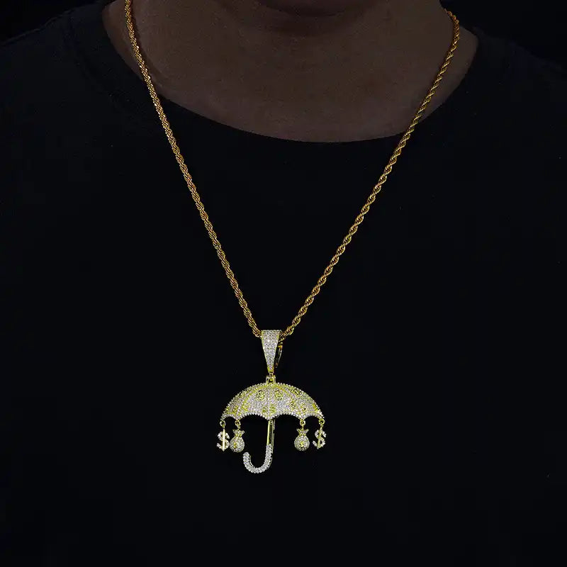 Moissanite Money Shower Umbrella Pendant