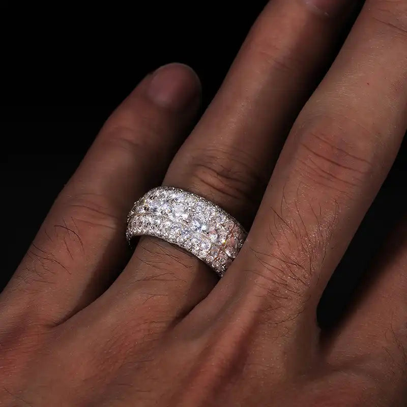 Moissanite Iced Out Layered Ring