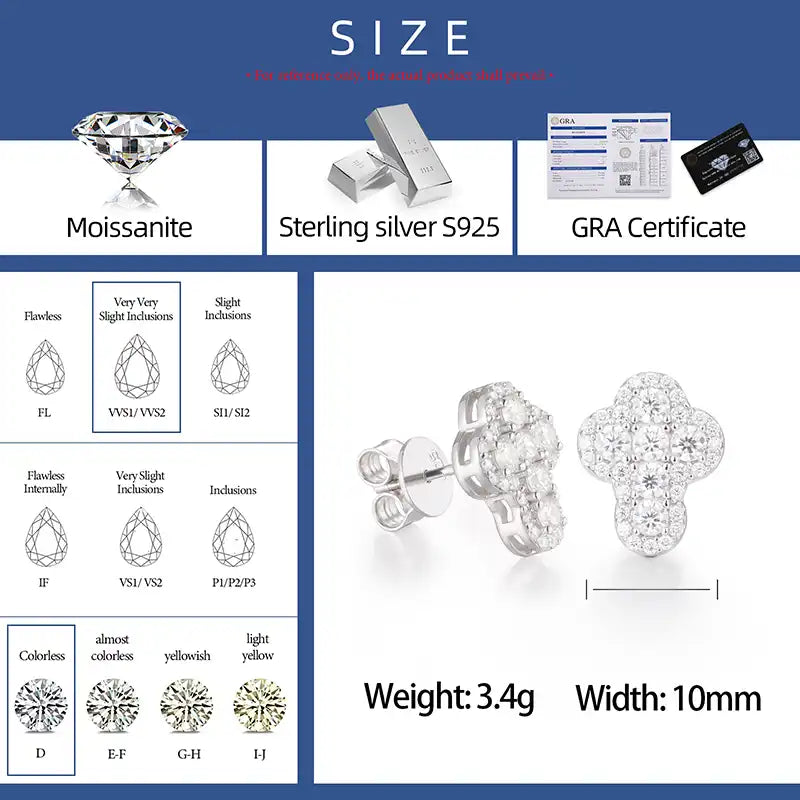 Moissanite Puffed Cross Stud Earrings