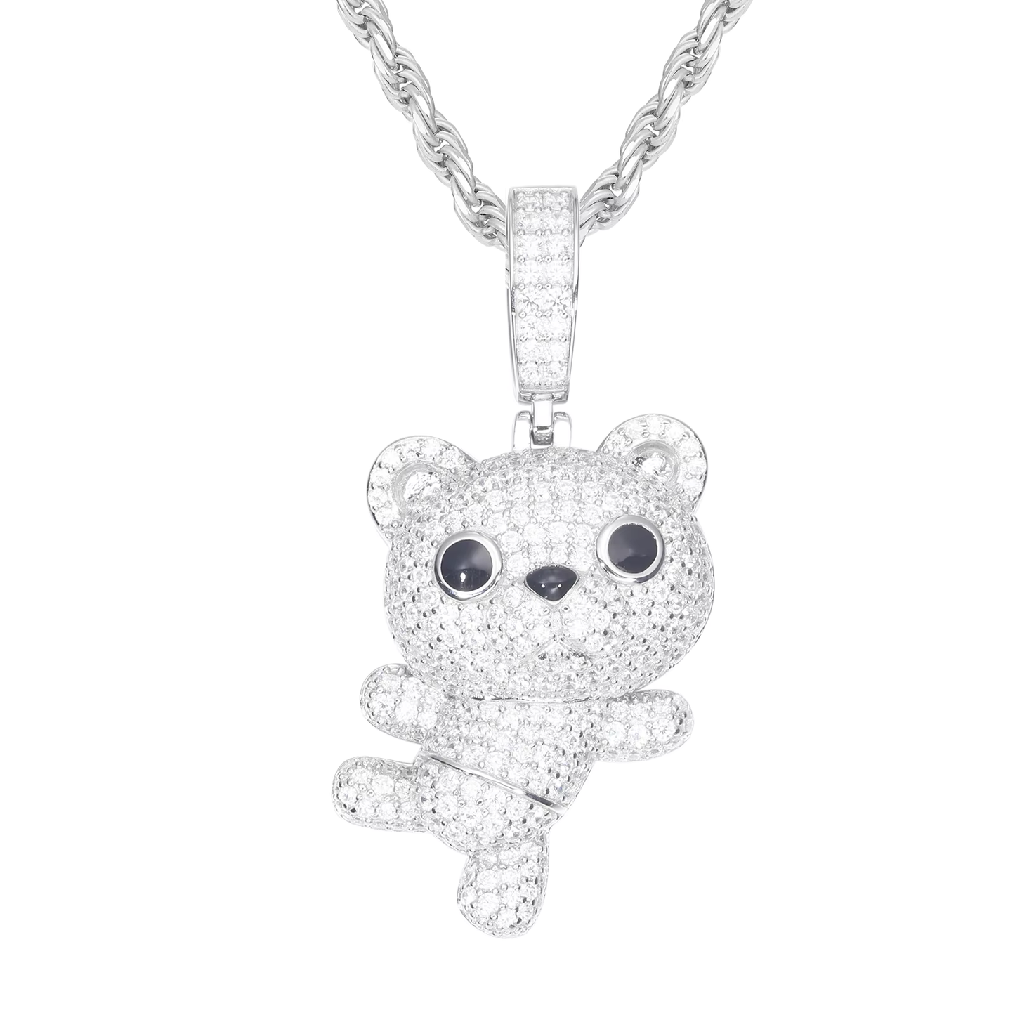 Moissanite Dancing Little Bear Pendant