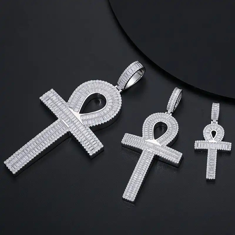 Moissanite Ankh Cross Pendant