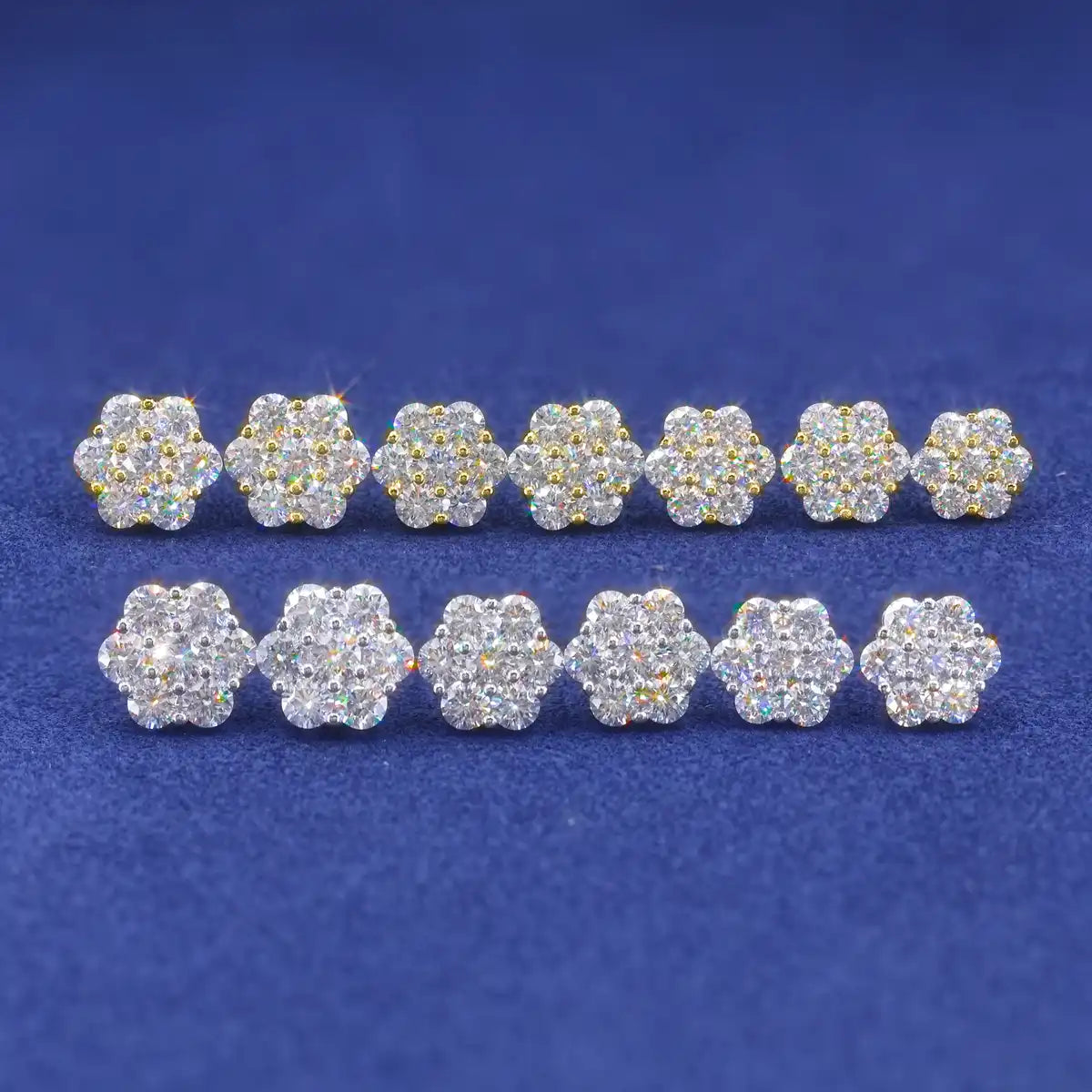 5mm-13mm Moissanite Cluster Stud Earrings