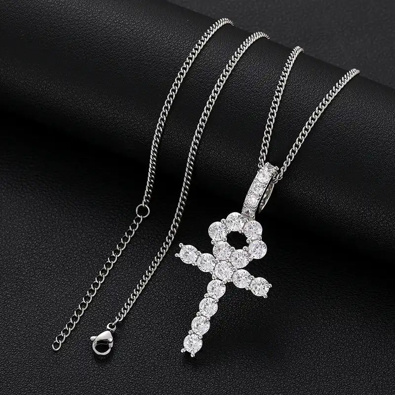 3mm Moissanite Jesus Cross Pendant