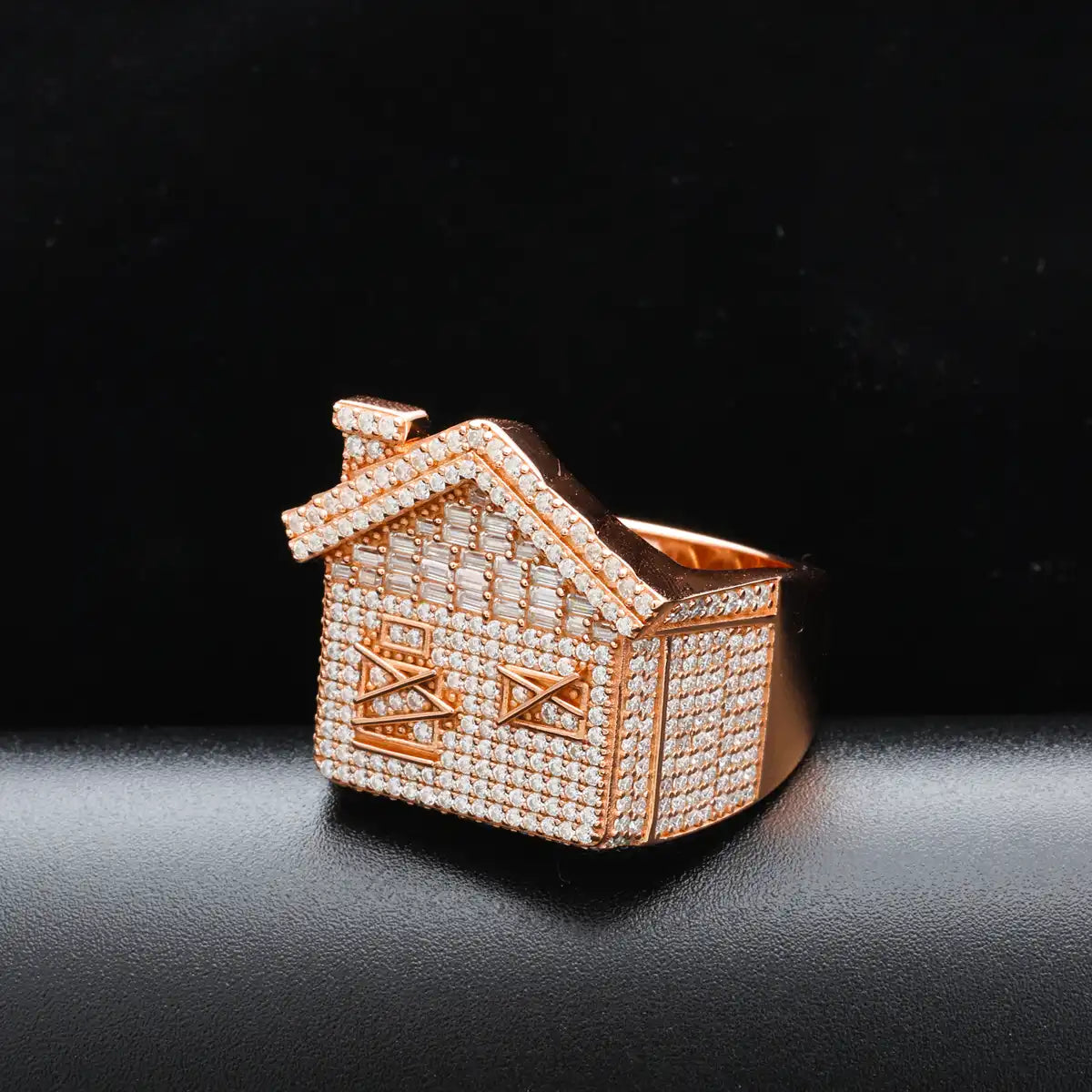 Moissanite Trap House Ring