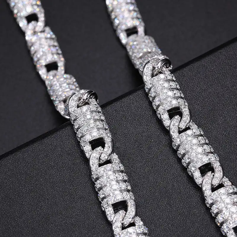 8mm Moissanite Spring Link Chain