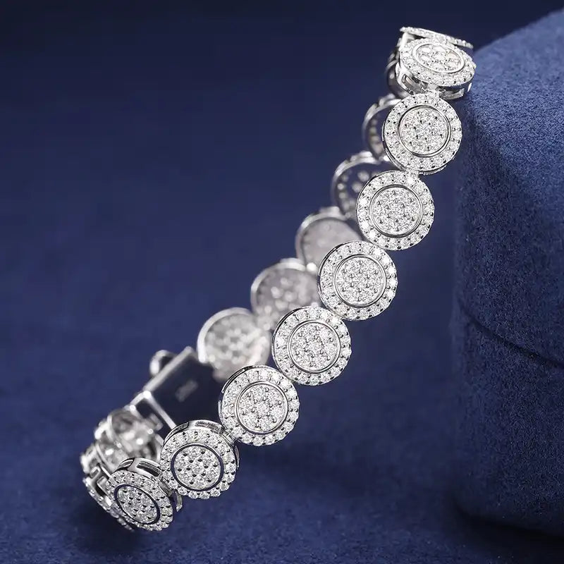 9mm Moissanite Circle Link Bracelet