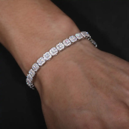 6mm Moissanite Halo Tennis Bracelet