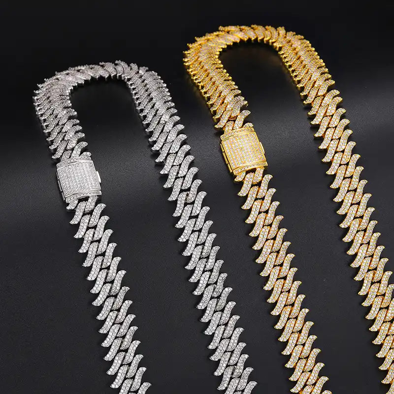 16mm Moissanite Thorn Miami Cuban Link Chain